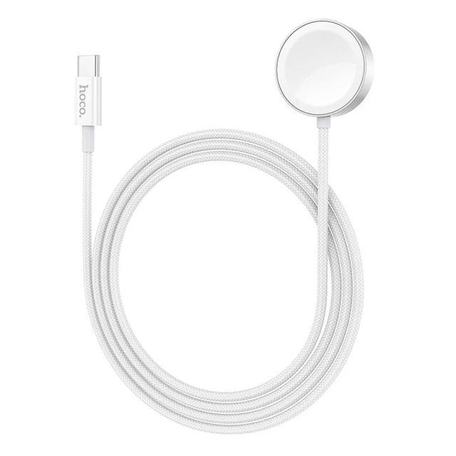 Бездротова зарядка Hoco CW59 2.5W USB-C для Apple Watch/Samsung Watch White (6942007638517)