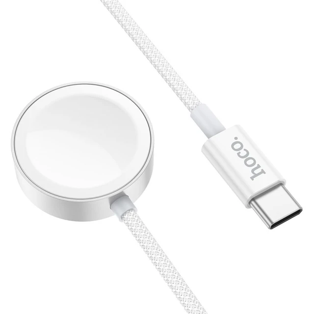 Бездротова зарядка Hoco CW59 2.5W USB-C для Apple Watch/Samsung Watch White (6942007638517)