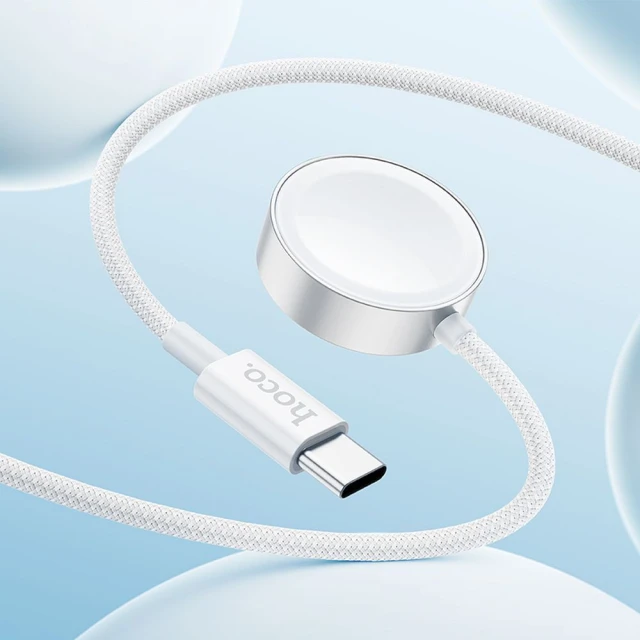 Бездротова зарядка Hoco CW59 2.5W USB-C для Apple Watch/Samsung Watch White (6942007638517)