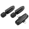 Мікрофон петличний бездротовий Hoco L15 Lightning / USB C Black (2 pack) (6942007638623)