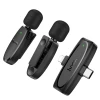Мікрофон петличний бездротовий Hoco L15 Lightning / USB C Black (2 pack) (6942007638623)