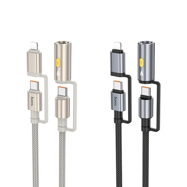 Кабель USB-C / Lightning до USB-C Hoco U138 PD 3A 60W 1,2 м з автомобільним прикурювачем Black (6942007638982)