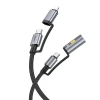 Кабель USB-C / Lightning до USB-C Hoco U138 PD 3A 60W 1,2 м з автомобільним прикурювачем Grey (6942007638999)