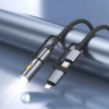 Кабель USB-C / Lightning до USB-C Hoco U138 PD 3A 60W 1,2 м з LED підсвічуванням Black (6942007639002)