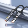 Кабель USB-A / USB-C до USB-C Hoco U138 3A 60W 1,2 м з автомобільним прикурювачем Black (6942007639026)