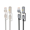 Кабель USB-A / USB-C до USB-C Hoco U138 3A 60W 1,2 м з автомобільним прикурювачем Grey (6942007639033)