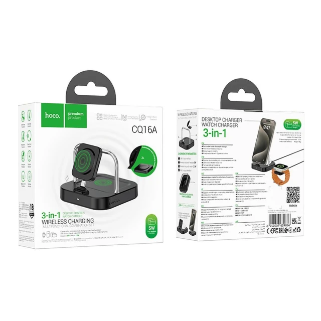 Бездротова зарядка Hoco CQ16A для Apple Watch Black (6942007639866)
