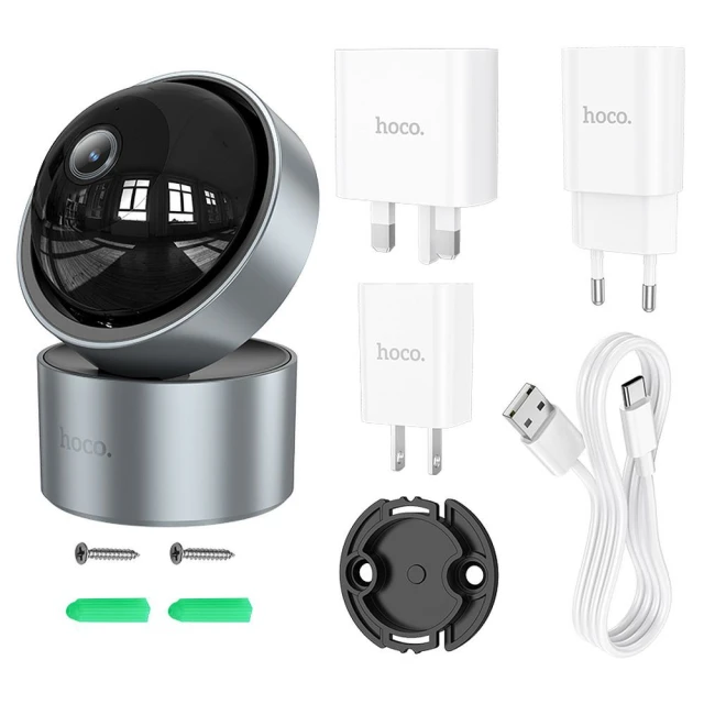 Камера внутрішня Hoco регульована у двох площинах 3MP Full HD D5 Silver (6942007640121)