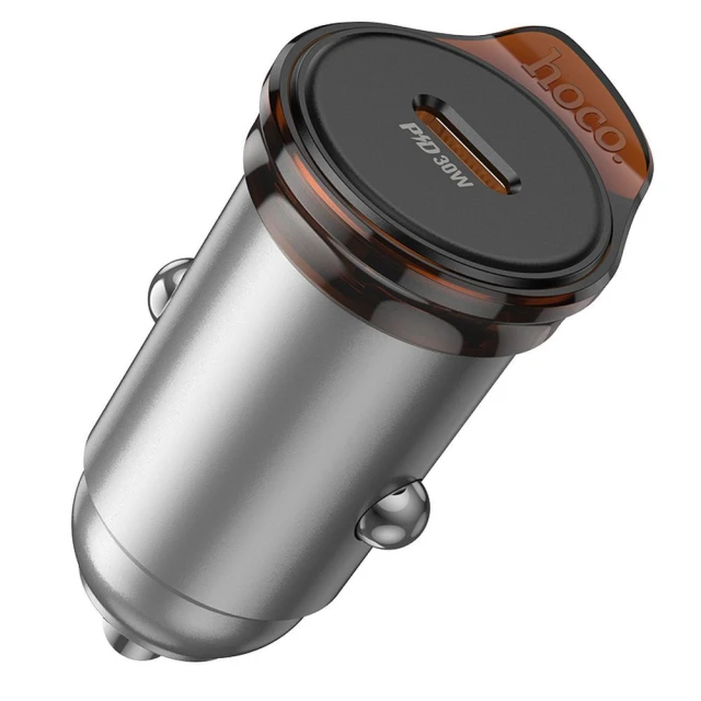 Автозарядка Hoco NZ16 USB-C QC PD 30W Grey (6942007644716)