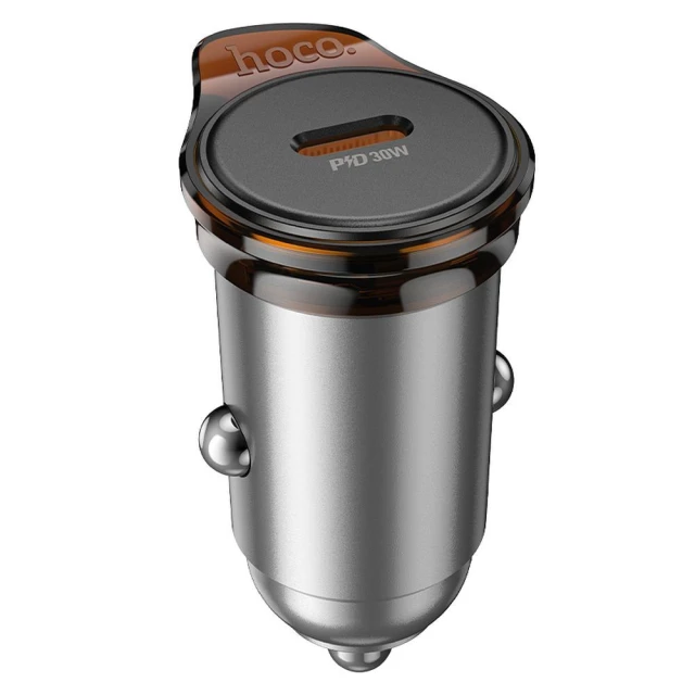 Автозарядка Hoco NZ16 USB-C QC PD 30W Grey (6942007644716)