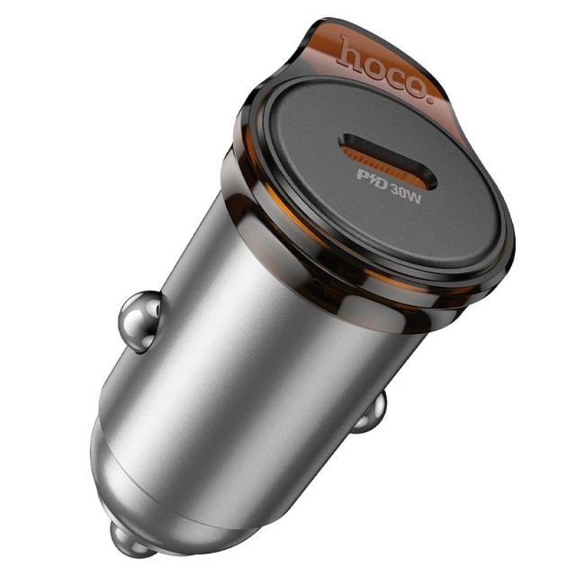 Автозарядка Hoco NZ16 USB-C QC PD 30W Grey (6942007644716)