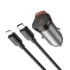 Автозарядка Hoco NZ16 USB-C QC PD 30W + кабель USB-C to Lightning Grey (6942007644723)