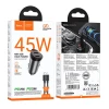 Автозарядка Hoco NZ16B 2x USB-C QC PD 45W + кабель USB-C to Lightning Grey (6942007644785)