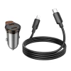 Автозарядка Hoco NZ16B 2x USB-C QC PD 45W + кабель USB-C to Lightning Grey (6942007644785)