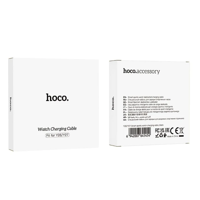Кабель для зарядки смарт-годинника Hoco Y26 / Y27 0,6 м Black (6942007645454)