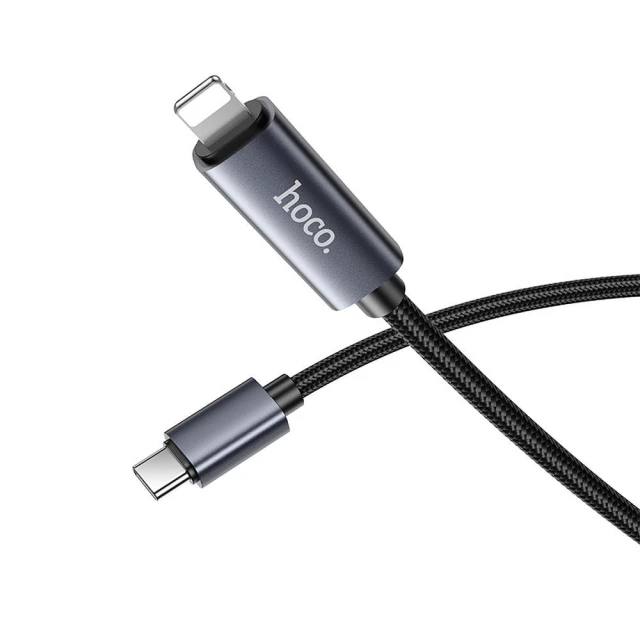 Кабель Hoco X112 USB-C to Lightning PD 27W з дисплеєм 1м Black (6942007645546)