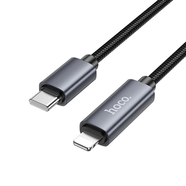 Кабель Hoco X112 USB-C to Lightning PD 27W з дисплеєм 1м Black (6942007645546)