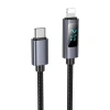 Кабель Hoco X112 USB-C to Lightning PD 27W з дисплеєм 1м Black (6942007645546)