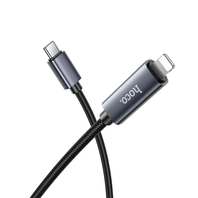Кабель Hoco X112 USB-C to Lightning PD 27W з дисплеєм 1м Black (6942007645546)
