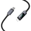 Кабель Hoco X112 USB-C to Lightning PD 27W з дисплеєм 1м Black (6942007645546)