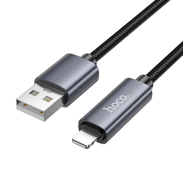 Кабель Hoco X112 USB A до Lightning 2.4A з дисплеєм 1 м Black (6942007645553)