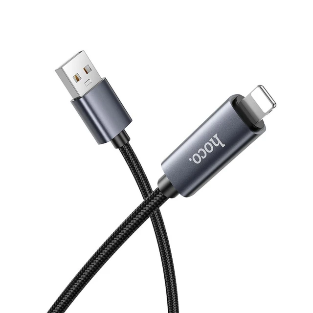 Кабель Hoco X112 USB A до Lightning 2.4A з дисплеєм 1 м Black (6942007645553)