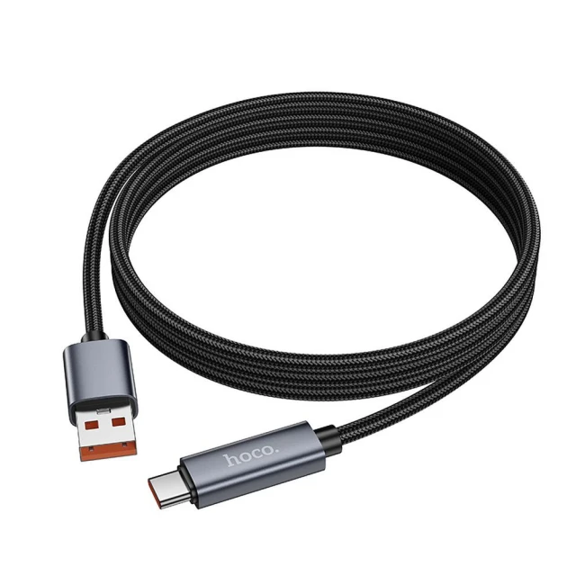 Кабель Hoco X112 USB-A to USB-C 5A з дисплеєм 1м Black (6942007645560)