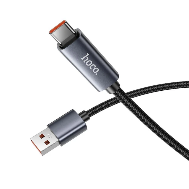 Кабель Hoco X112 USB-A to USB-C 5A з дисплеєм 1м Black (6942007645560)