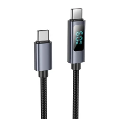 Кабель Hoco X112 USB C - USB C 3A 60W з дисплеєм 1 м Black (6942007645577)