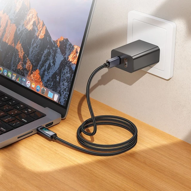 Кабель Hoco X112 USB C - USB C 3A 60W з дисплеєм 1 м Black (6942007645577)