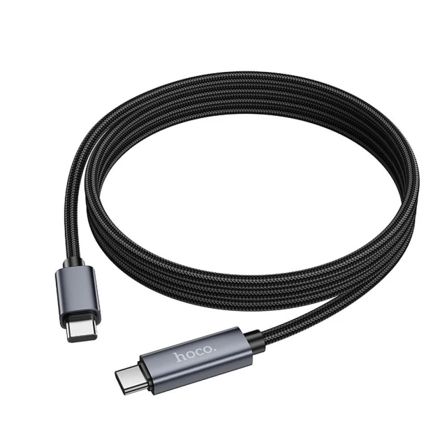 Кабель Hoco X112 USB C - USB C 3A 60W з дисплеєм 1 м Black (6942007645577)