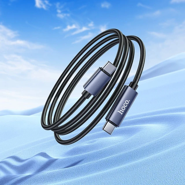 Кабель Hoco X112 USB C - USB C 3A 60W з дисплеєм 1 м Black (6942007645577)
