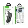 Портативний зарядний пристрій Hoco J146 10000 mAh 2A з вбудованими кабелями USB A + USB C + Lightning + Micro USB Black (6942007645898)