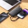 Портативний зарядний пристрій Hoco J146 10000 mAh 2A з вбудованими кабелями USB A + USB C + Lightning + Micro USB Black (6942007645898)