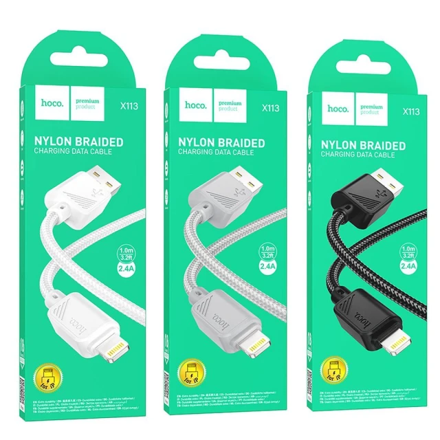 Кабель Hoco X113 USB-A to Lightning 2.4A 1m White (6942007646123)
