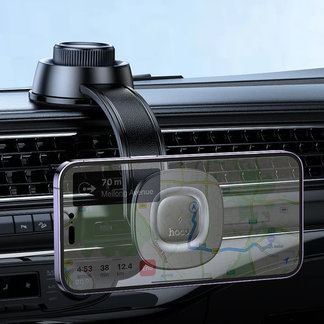 Автотримач Hoco HW31 бездротова зарядка 15W на торпеду Black (6942007646932)