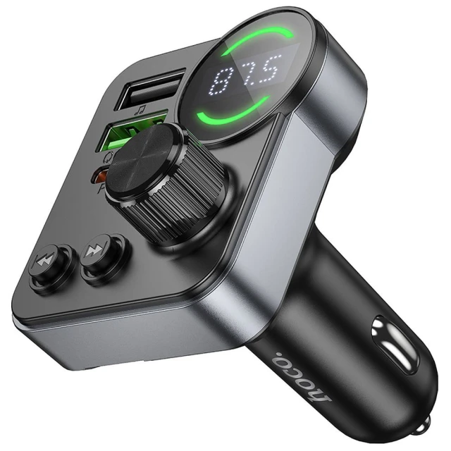 Трансмітер автомобільний Hoco E86 Bluetooth 2 x USB A + USB C QC3.0 PD 48W Black (6942007646956)