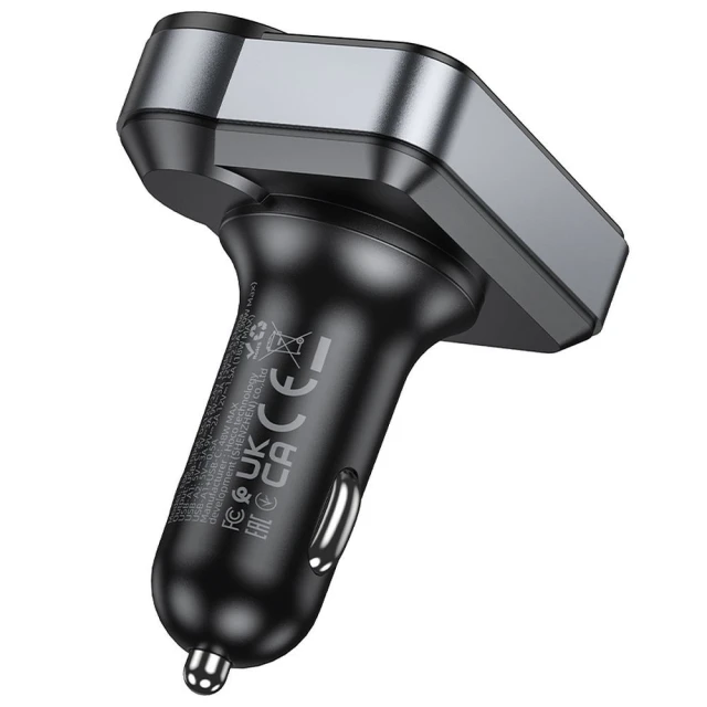 Трансмітер автомобільний Hoco E86 Bluetooth 2 x USB A + USB C QC3.0 PD 48W Black (6942007646956)