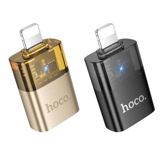 Адаптер OTG Lightning до USB A Hoco UA36 Clear (6942007647151)