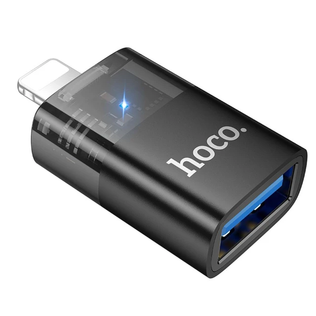 Адаптер OTG Lightning до USB A Hoco UA36 Clear (6942007647151)