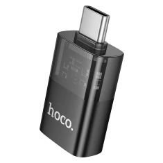 Адаптер Hoco UA36B OTG USB-C на USB-A Transparent Black (6942007647199)