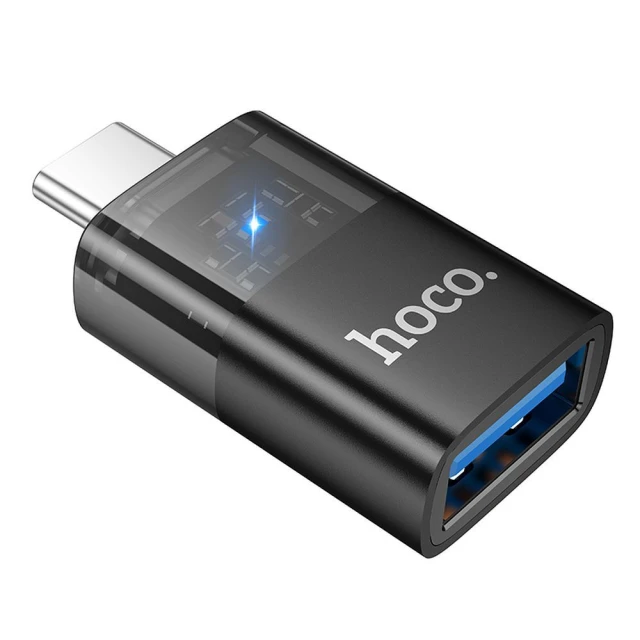 Адаптер Hoco UA36B OTG USB-C на USB-A Transparent Black (6942007647199)