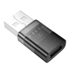 Адаптер Hoco UA36C USB A to USB C Transparent Black (6942007647212)