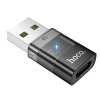 Адаптер Hoco UA36C USB A to USB C Transparent Black (6942007647212)
