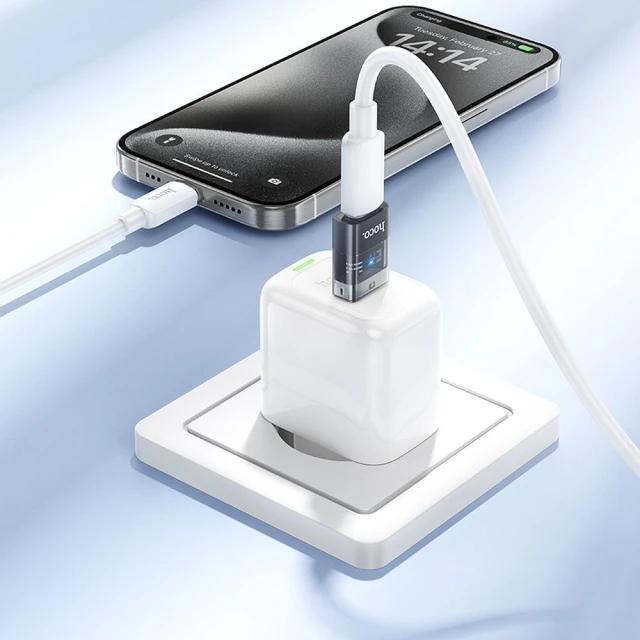 Адаптер Hoco UA36C USB A to USB C Transparent Black (6942007647212)