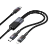 Кабель Hoco U139 2в1 USB-C на USB-C + Lightning 5A 100W 1.2 м Black (6942007647656)