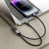 Кабель Hoco U139 2в1 USB-C на USB-C + Lightning 5A 100W 1.2 м Black (6942007647656)