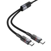 Кабель 2в1 USB C к USB C / USB C Hoco 5A 100W 1.2 м U139 Black (6942007647670)
