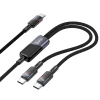 Кабель 2в1 USB C к USB C / USB C Hoco 5A 100W 1.2 м U139 Black (6942007647670)
