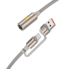 Кабель Hoco UA38B USB A / USB C - прикурювач автомобільний 0,3 м Gold (6942007647748)